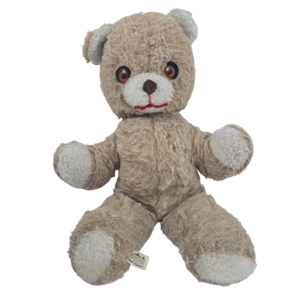 Vtg 1974 Animal Fair Inc‎ Teddy Bear Plush 15" Orange Amber Eyes Model 55317 USA